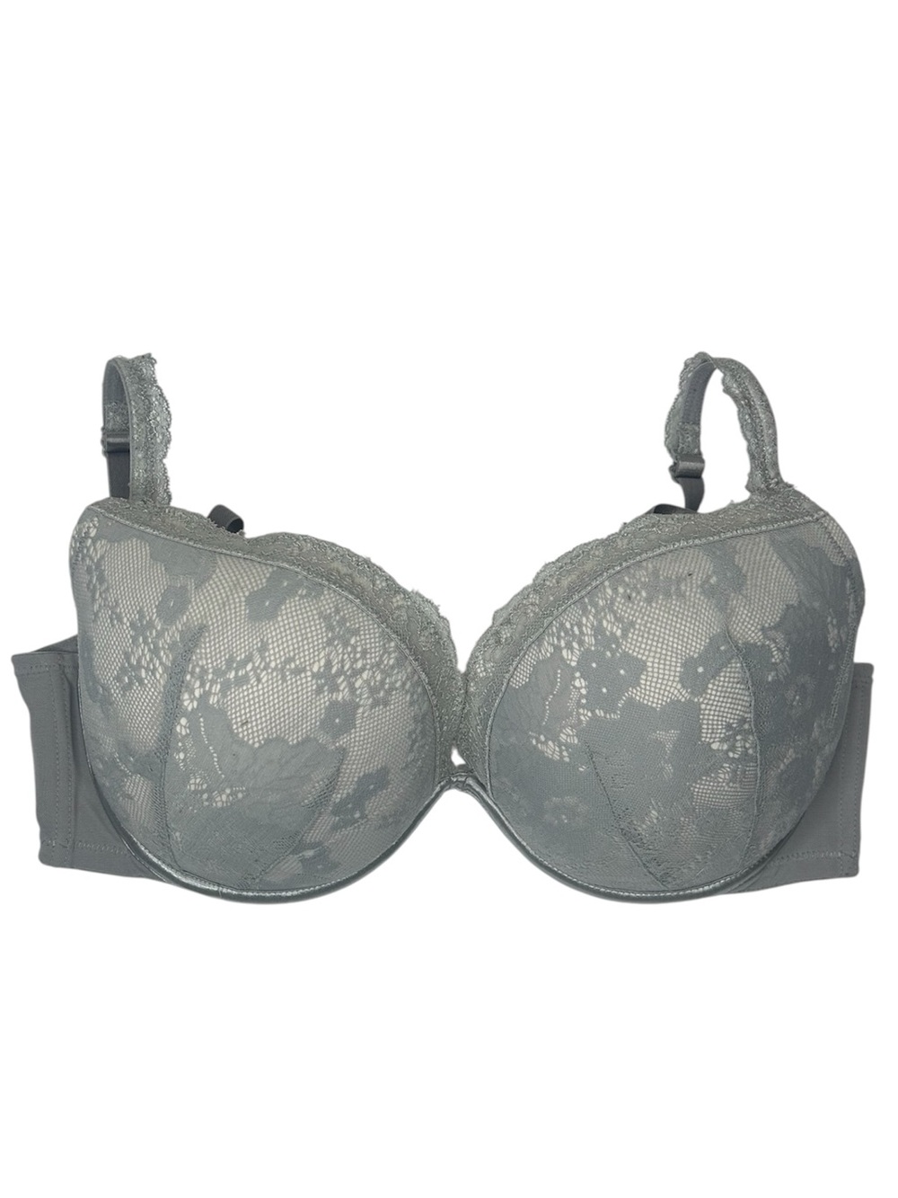 Cacique Lined Lace Underwire Bra 42DD - Gray